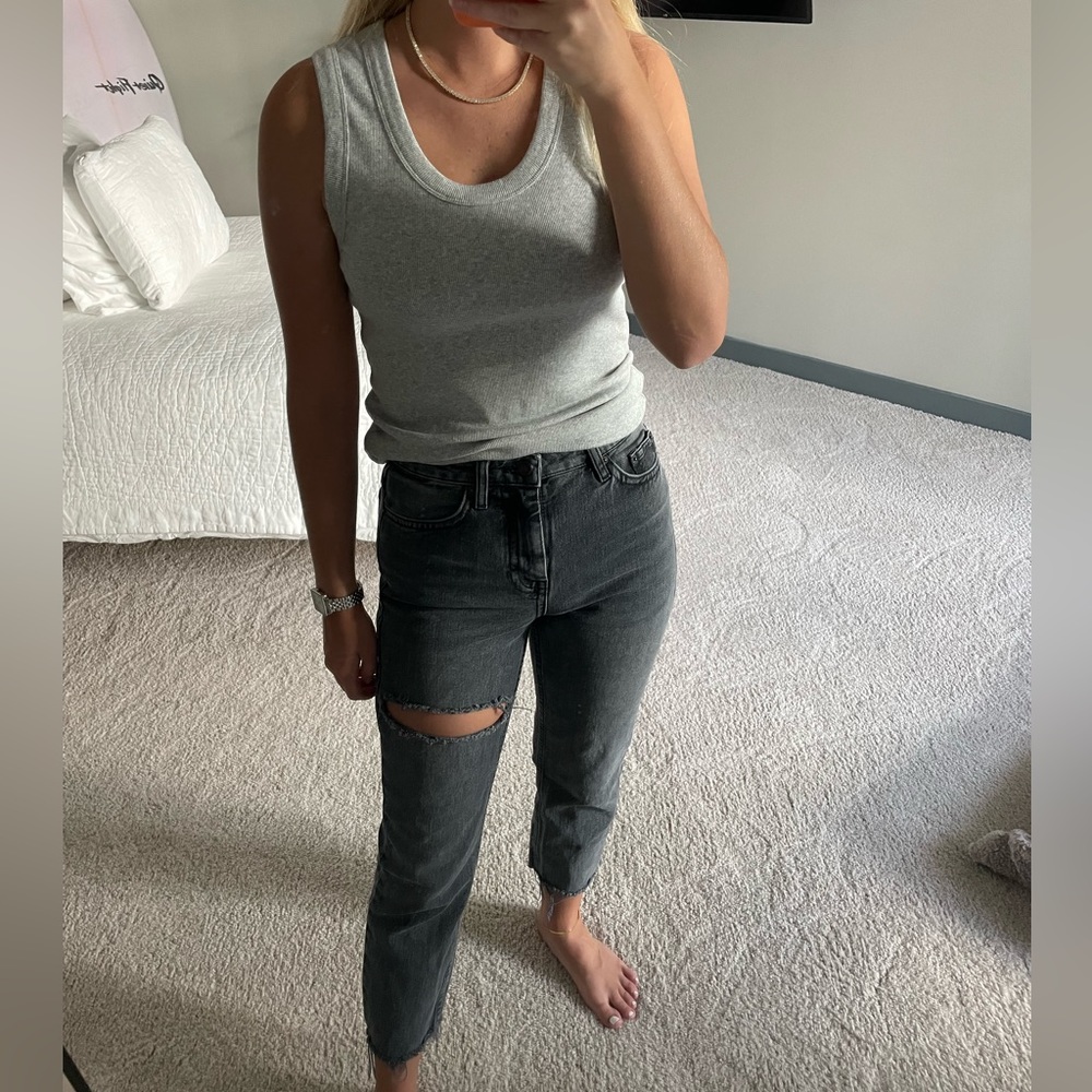 Top Shop Straight Style, Gray Jeans Size 26